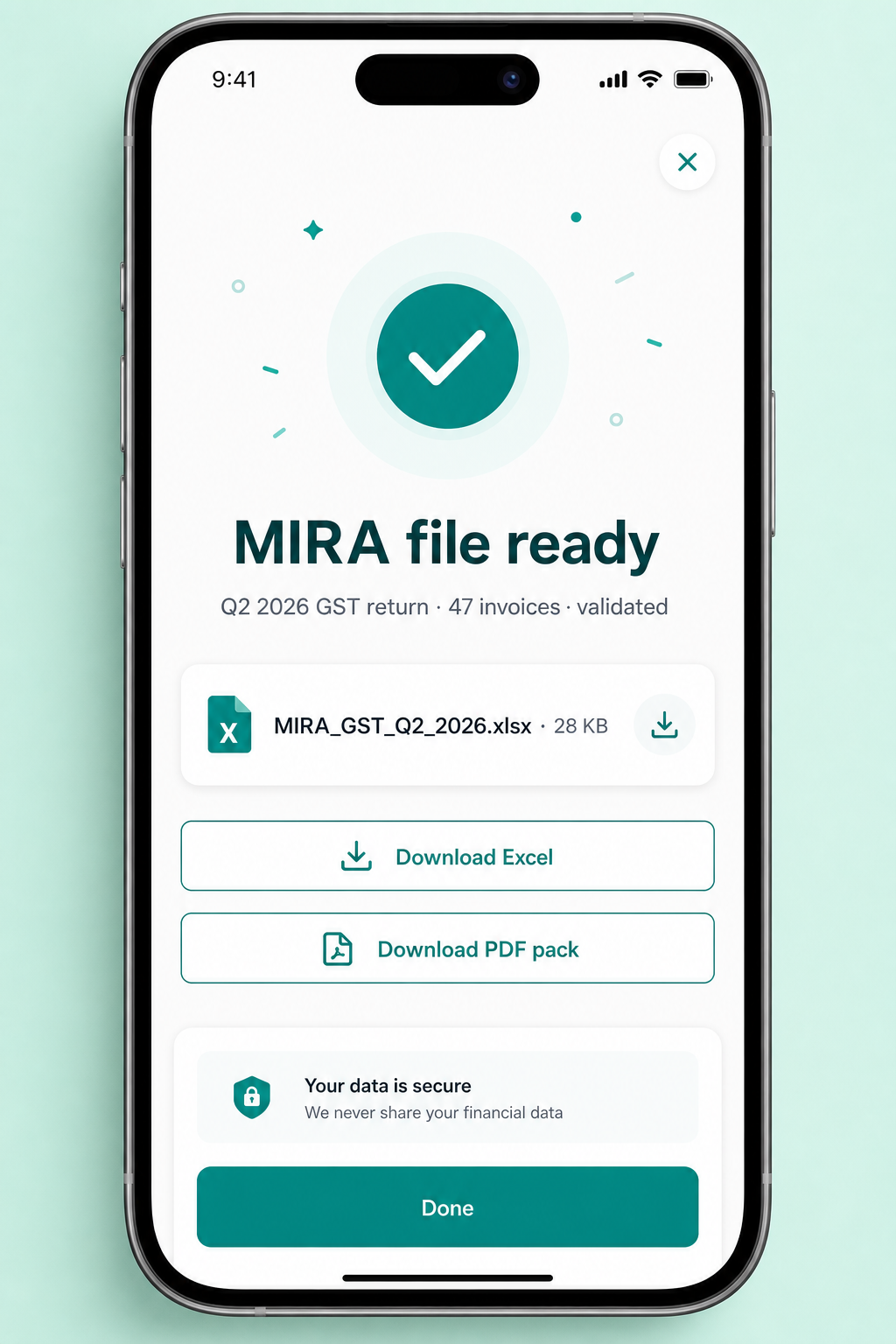 Step 04: Export ready for MIRA